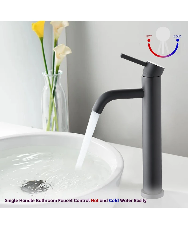 Midola Bathroom Modern Tall Faucets Single Handle One Hole Lavatory Bathroom Sink Faucet for Bathroom