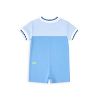 Florence Eiseman Baby Boy Knit Shortall With Scuba Alligator