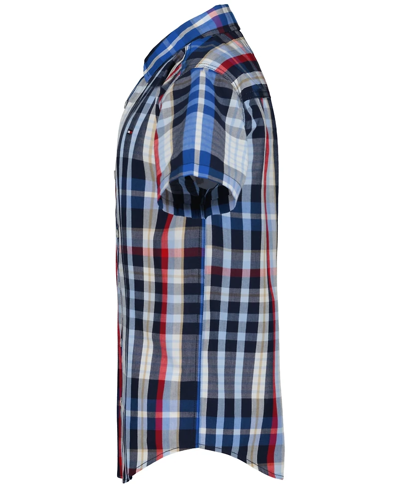 Tommy Hilfiger Boys' 2T-7 Plaid Short-Sleeve Button-Front Shirt