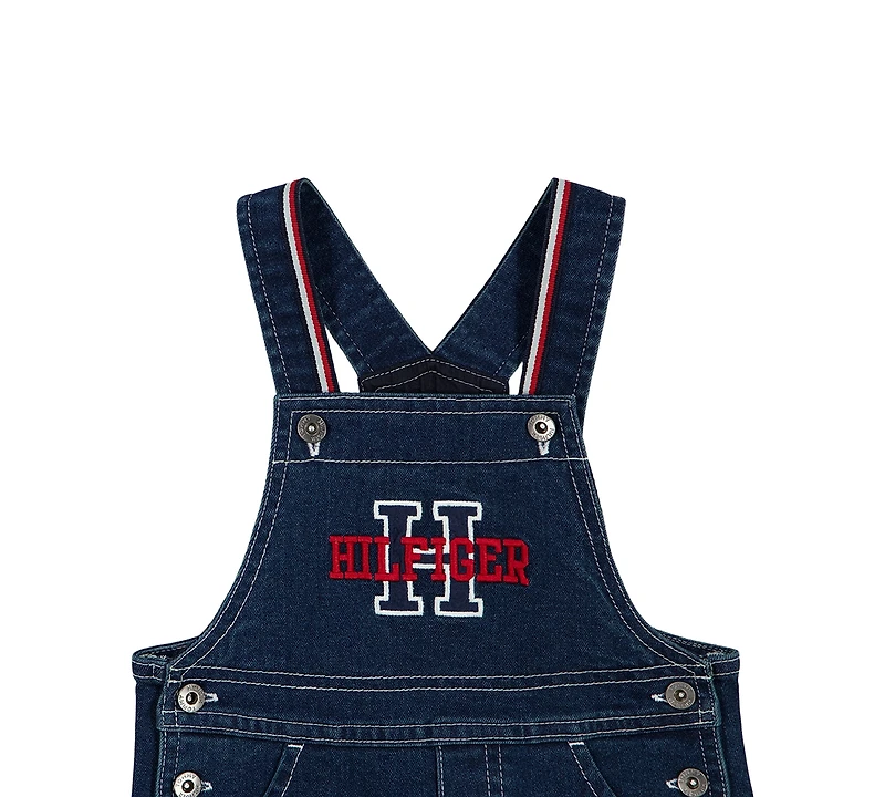 Tommy Hilfiger Baby Boys' Denim Overalls and Long-Sleeve Bodysuit, 2-Piece Set