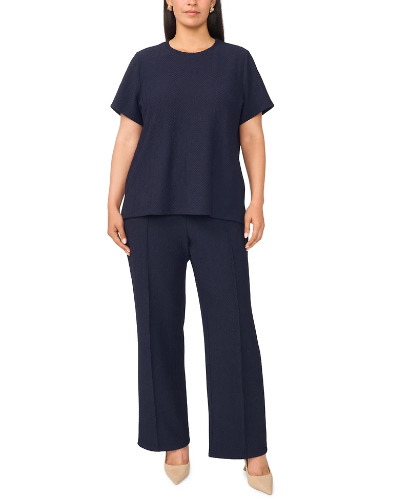 Vince Camuto Plus Crewneck Short-Sleeve Knit T-Shirt