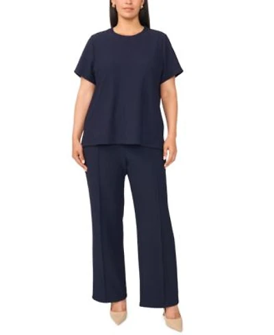 Vince Camuto Plus Size Knit Tee Pull On Pintuck Kick Flare Pant