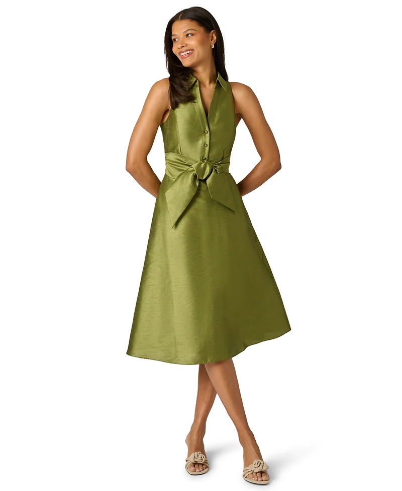 Adrianna Papell Women's Tie-Front Midi Dress