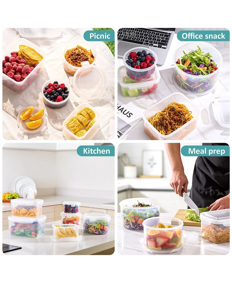 Sorbus 3 Pack Clear Stackable Plastic Food Storage Container with Airtight Lids for Pantry, Fridge, Mealprep and More