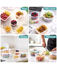Sorbus 3 Pack Clear Stackable Plastic Food Storage Container with Airtight Lids for Pantry, Fridge, Mealprep and More