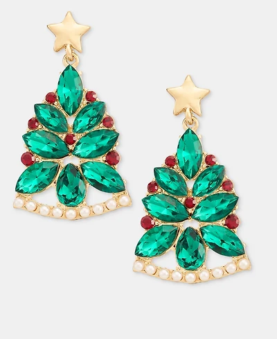 Holiday Lane Christmas Tree Post Drop Earrings, Macy's Exclusive