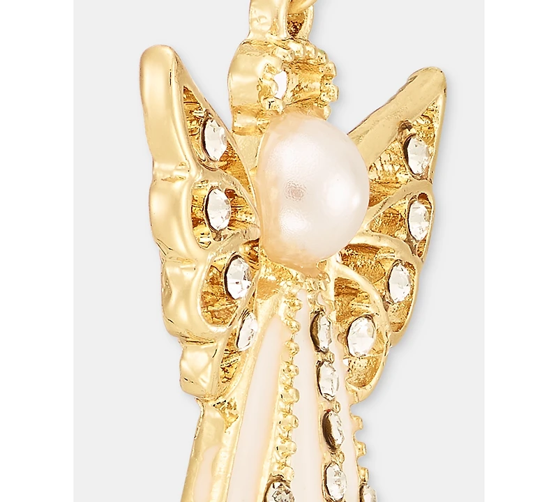 Holiday Lane Faux Pearl Angel Drop Earrings, Macy's Exclusive
