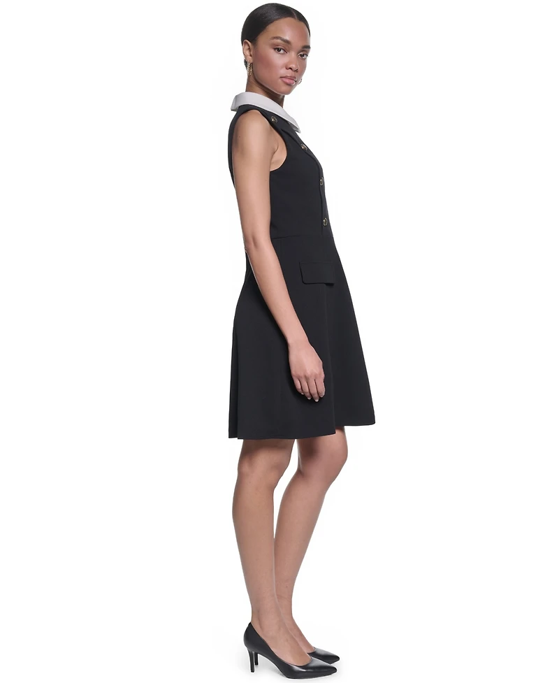 Karl Lagerfeld Paris Women's Collared A-line Dress