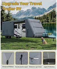 Gaomon Travel Trailer Rv Cover, Extra-Thick Upgraded 7 Layers for Camper Cover 27'-30', with Adhesive Repair Patches