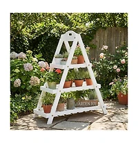 Gouun 3-Tier Wood Plant Stand for Flower Pot Display