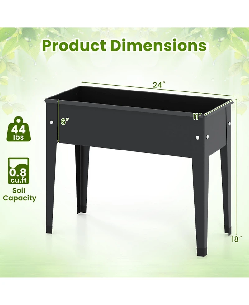 Gouun Elevated Metal Raised Garden Bed Planter Box with Legs