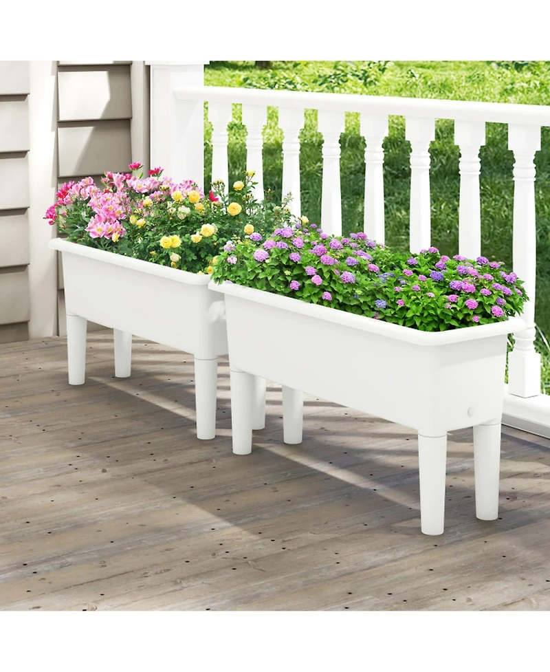 Gouun Self-Watering Raised Planter Box with Legs, Set of 2