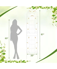 Gouun Set of 2 Metal Garden Trellis 86.5 x 20 in with Decorative Bird Pattern