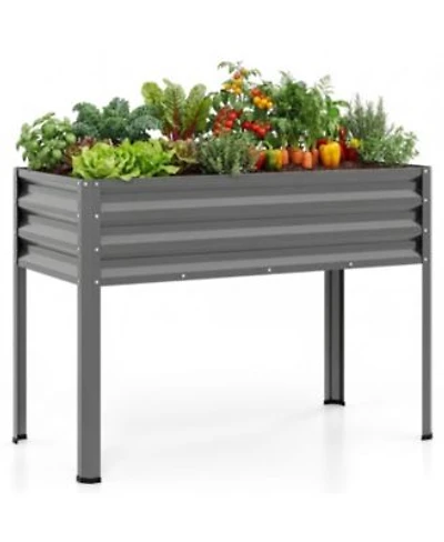 Gouun Large Elevated Metal Raised Garden Bed with Legs Electro-Coating Finish