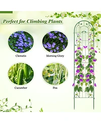 Gouun 86.5-Inch Metal Garden Trellis for Climbing Plants, Set of 2