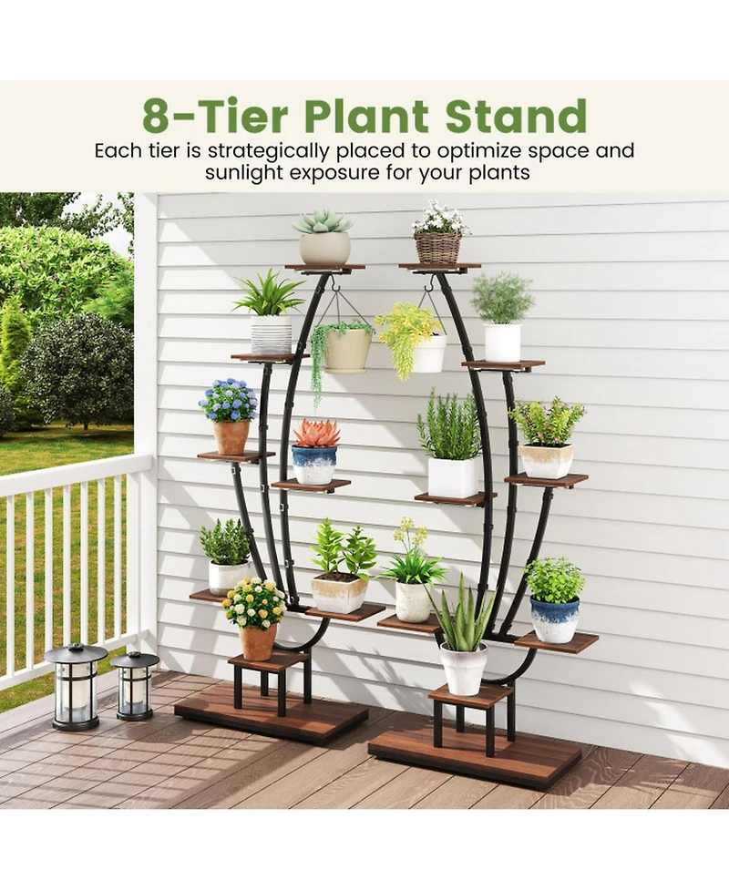 Gouun 8-Tier Indoor Plant Stand with Led Grow Lights