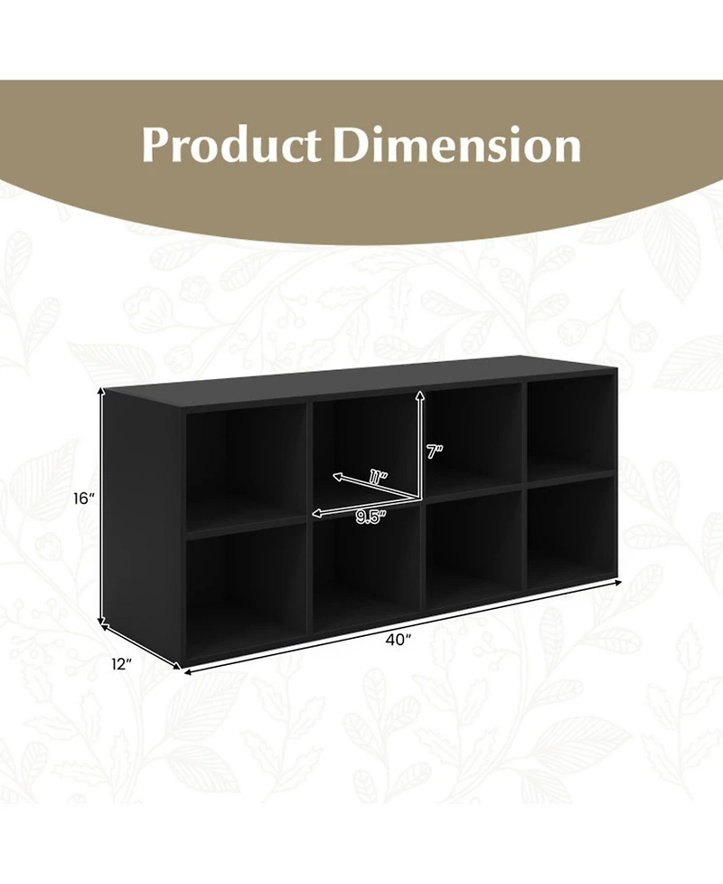 Gouun 8-Cubby Shoe Organizer Storage Bench 500 lbs Entryway Cabinet