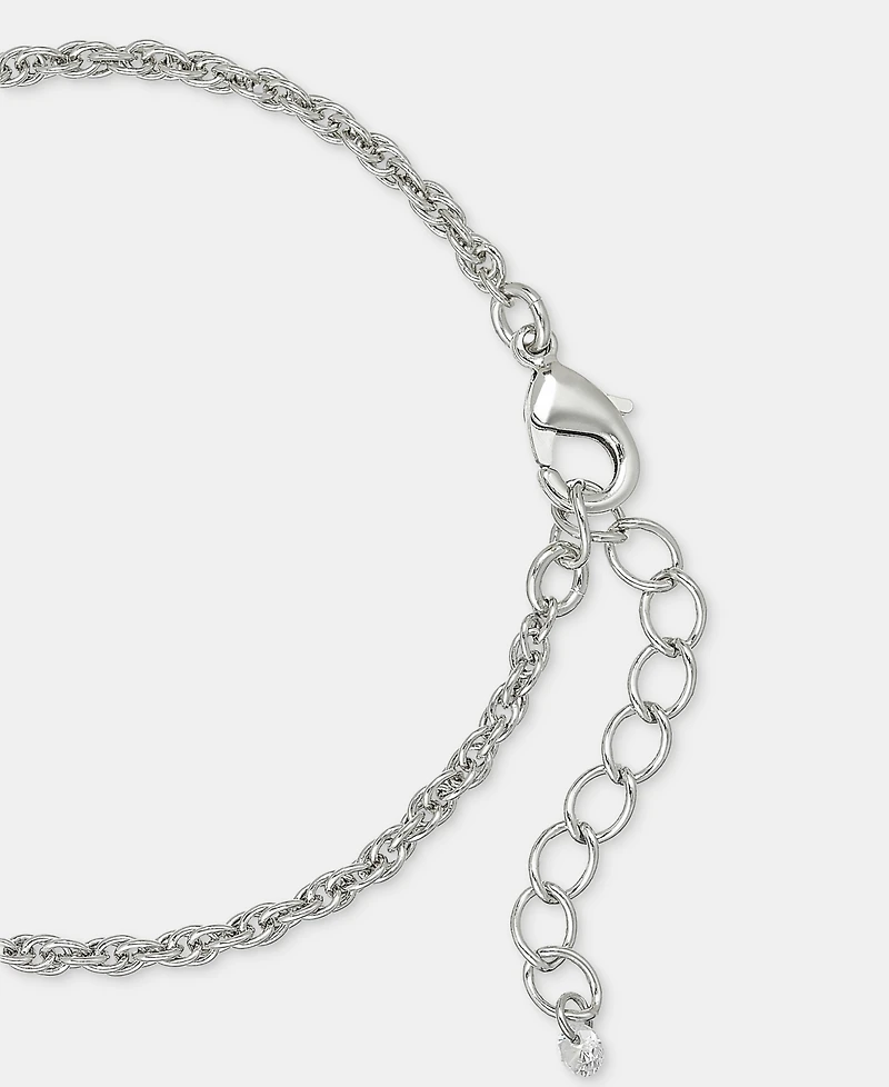 Holiday Lane Silver-Tone Peppermint Pendant Necklace, Macy's Exclusive