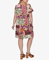 Ruby Rd. Plus Tropical Patchwork Pocket Dress