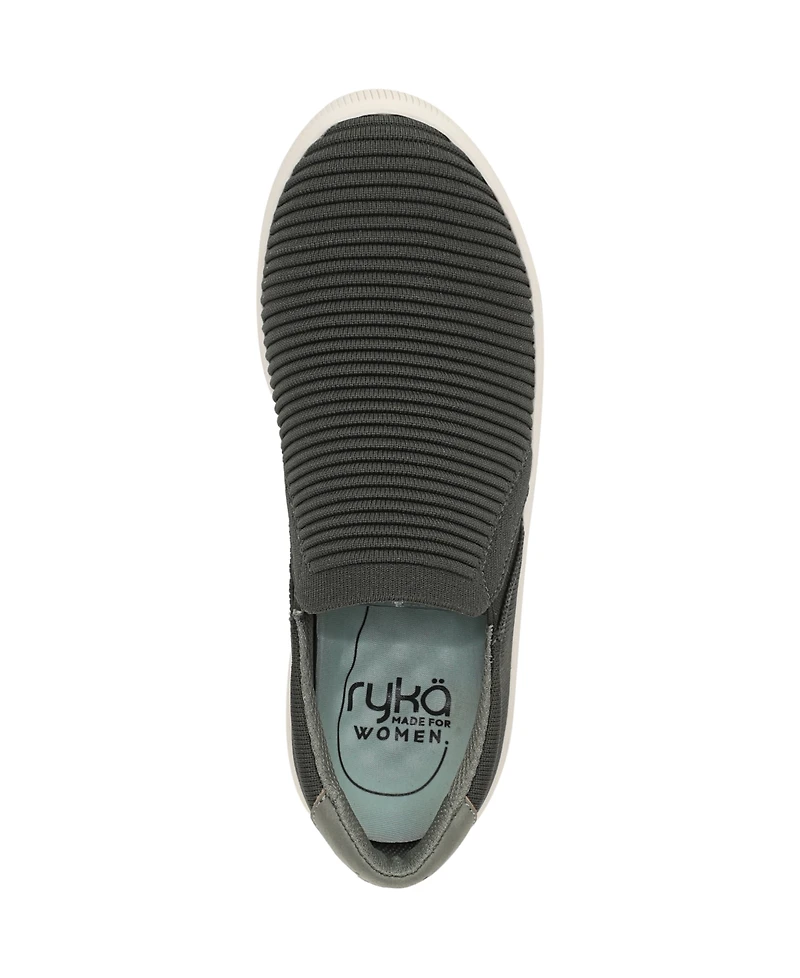 Ryka Women's Viv Ease Knit Court Inspired Slip On Sneakers
