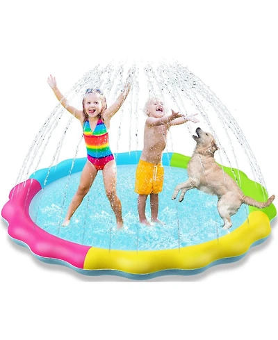 Aofar Splash Pad Sprinkler Play Mat Outdoor Pool Dog Kids