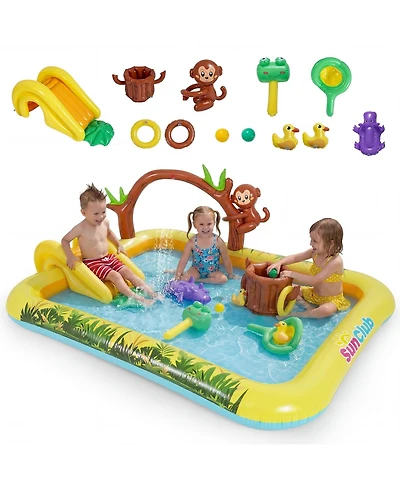 Aofar Pool Slide Inflatable Water Play Center Jungle Splash Pad