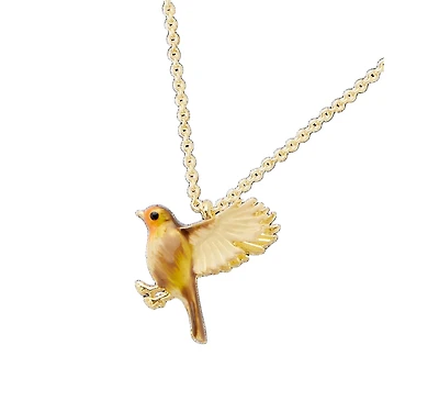 Fable England Flying Robin Enamel Necklace