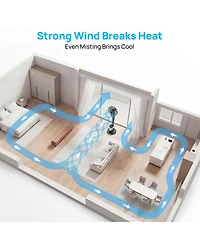 Cowin Mist Fan for Bedroom Misting Fan Oscillating Standing Fan Quiet Floor Fan Pedestal Fan for Room 9 Speeds 3 modes 7H Timer
