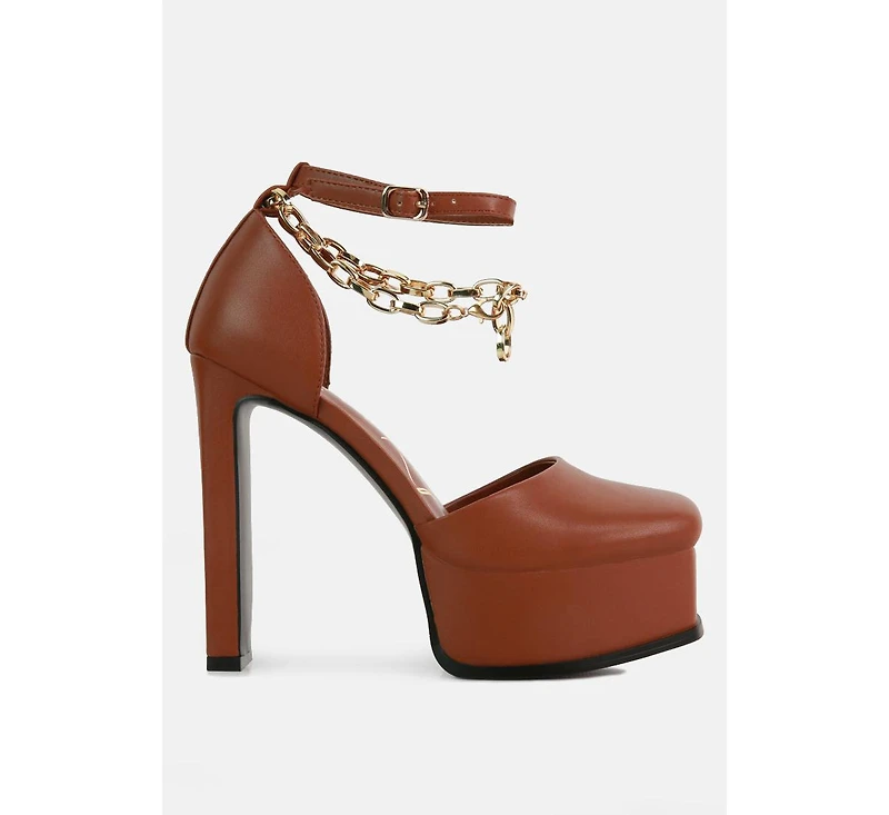 blackpearl faux leather high heeled platform sandals