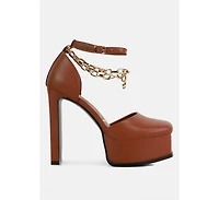 blackpearl faux leather high heeled platform sandals