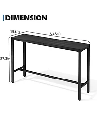 Pellebant Patio Outdoor Bar Table Counter Height Rectangle