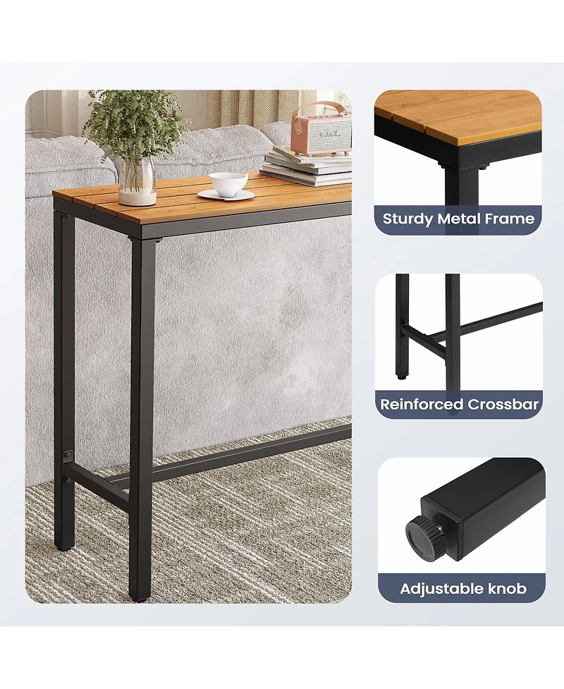 Pellebant Patio Outdoor Bar Table Counter Height Rectangle