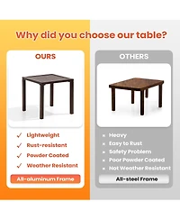 Pellebant Outdoor End Table Aluminum Square Patio Side