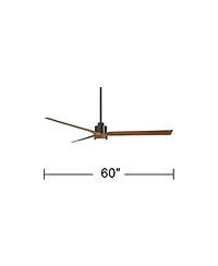 Casa Vieja 60 inch Aero and Koa Led Ceiling Fan with Remote