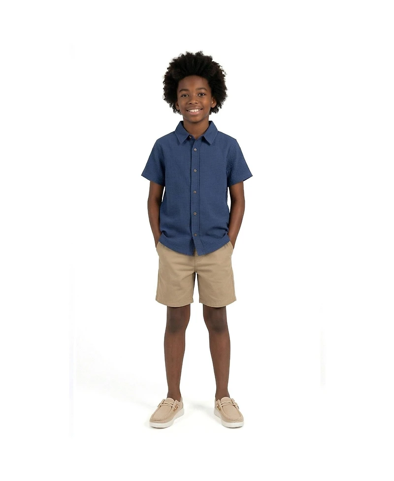 Andy and Evan Big Boys Basket Weave Buttondown Shirt