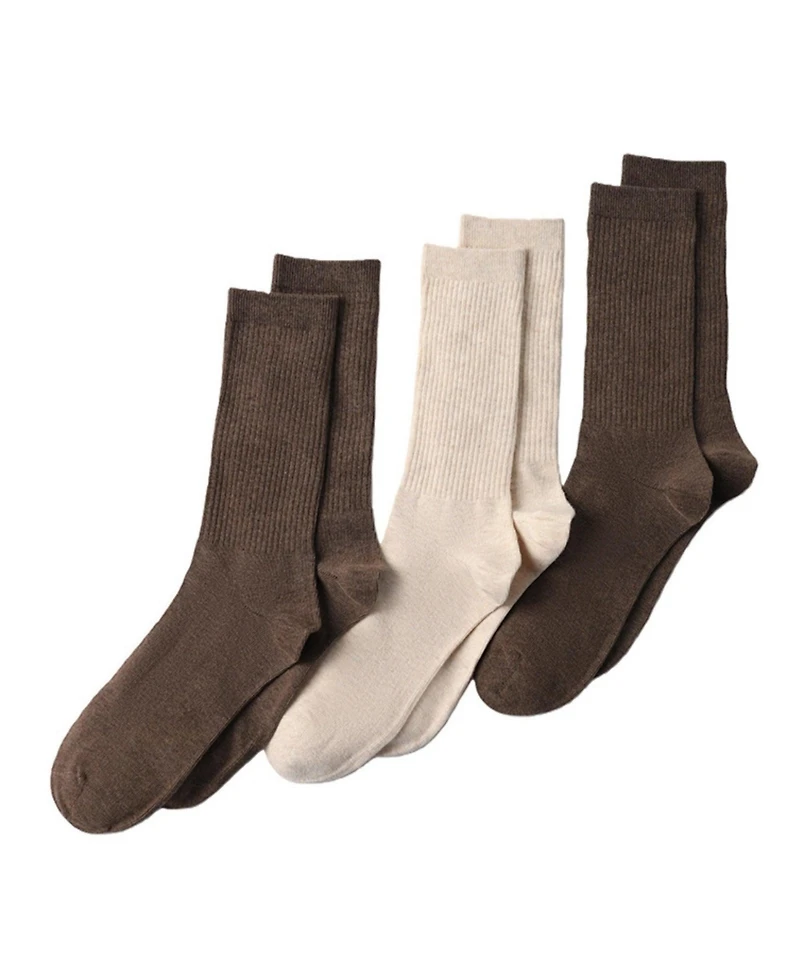Lands' End Men's Men s 3-Pack Cotton Core Crew Socks