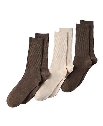Lands' End Men's Men s 3-Pack Cotton Core Crew Socks