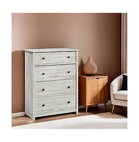 Starlight Canyon Home White 4-Drawer Bedroom Chest for Clothing Storage with Easy Setup Design
