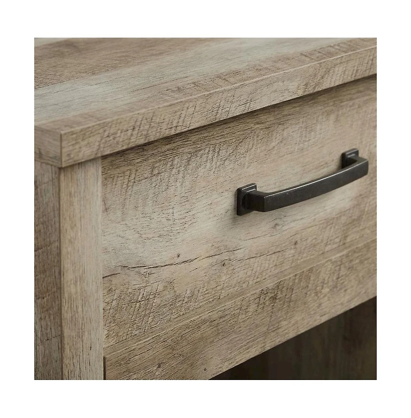 Starlight Canyon Home Lintel Oak Finish Night Stand with Industrial and Modern Farmhouse Style