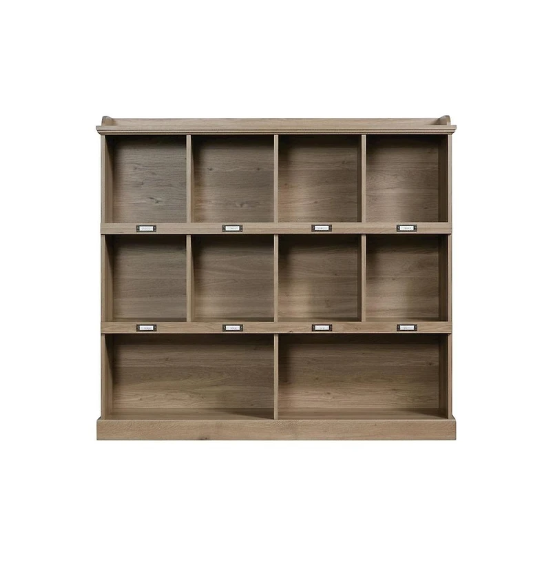 Starlight Canyon Home Salt oak finish bookcase with modern farmhouse and industrial style, rectangle