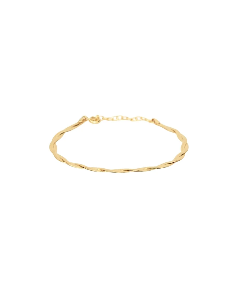 Bearfruit Jewelry 18k Gold Plating over Sterling Silver Cass Chain Bracelet Trendy Minimalist Unique