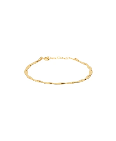 Bearfruit Jewelry 18k Gold Plating over Sterling Silver Cass Chain Bracelet Trendy Minimalist Unique