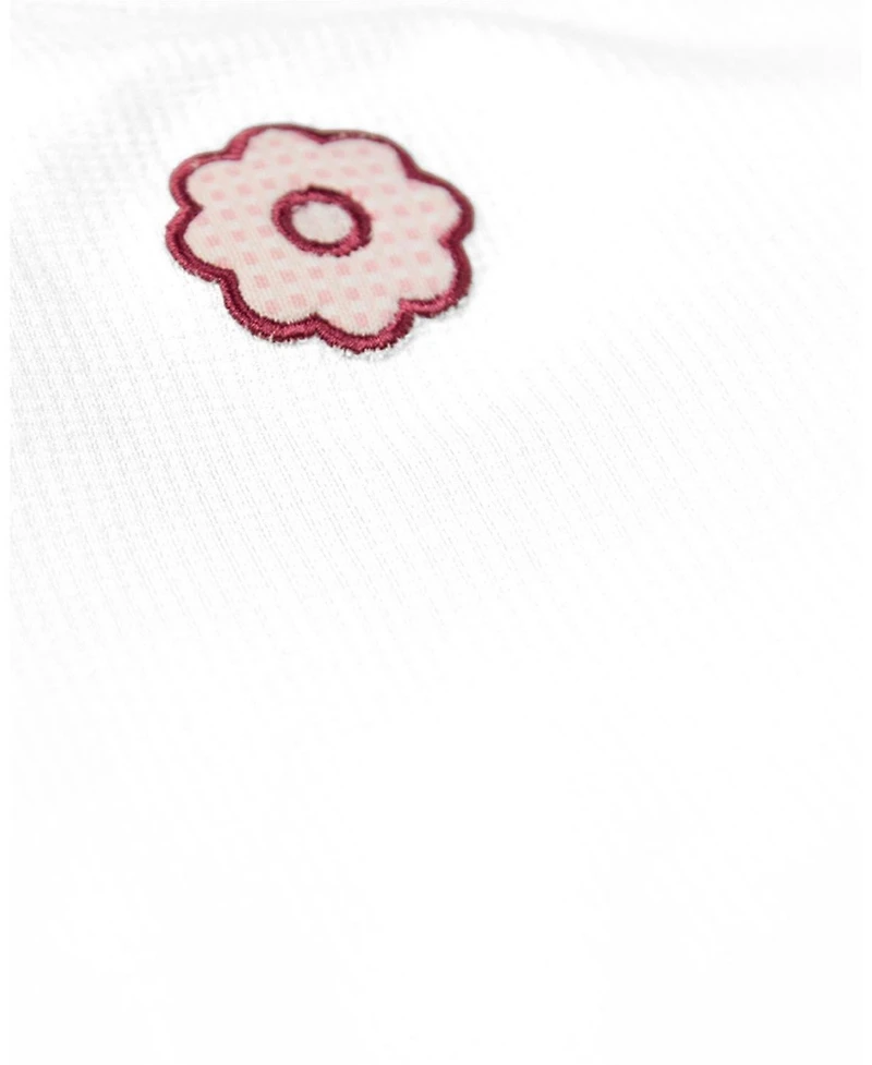 MeMoi Baby Girls 2 Piece "A Flower Power" Embroidered Pull-On Lounge Set