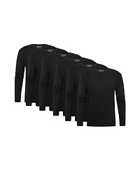 Epic Fits Men's Long Sleeve Henley, 6-Pack