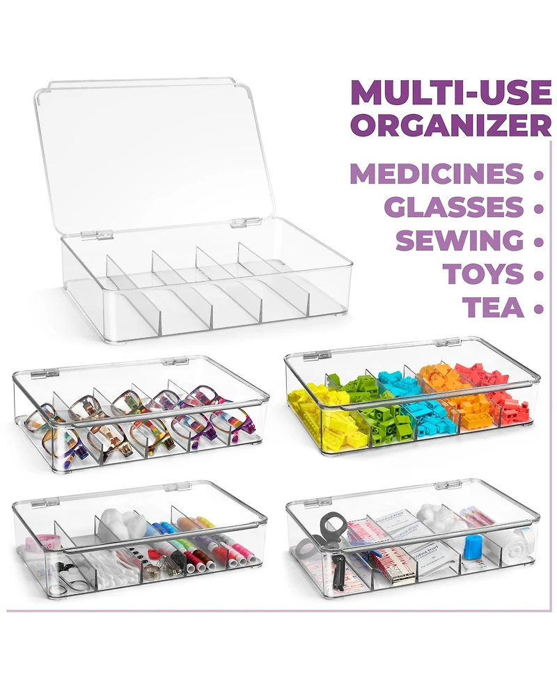 Sorbus Stackable Storage Case with Hinged Lid