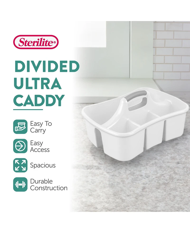 Sterilite Divided Storage Ultra Caddy Portable Storage Organizers 6 Pack