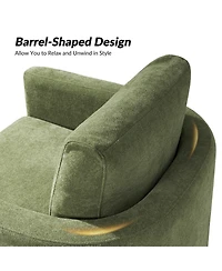 Hulala Home Verdino Modern Down-filled Solid Wood Swivel Barrel Chair