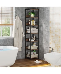 Slickblue Narrow 6-Tier Corner Bookshelf and Storage Rack