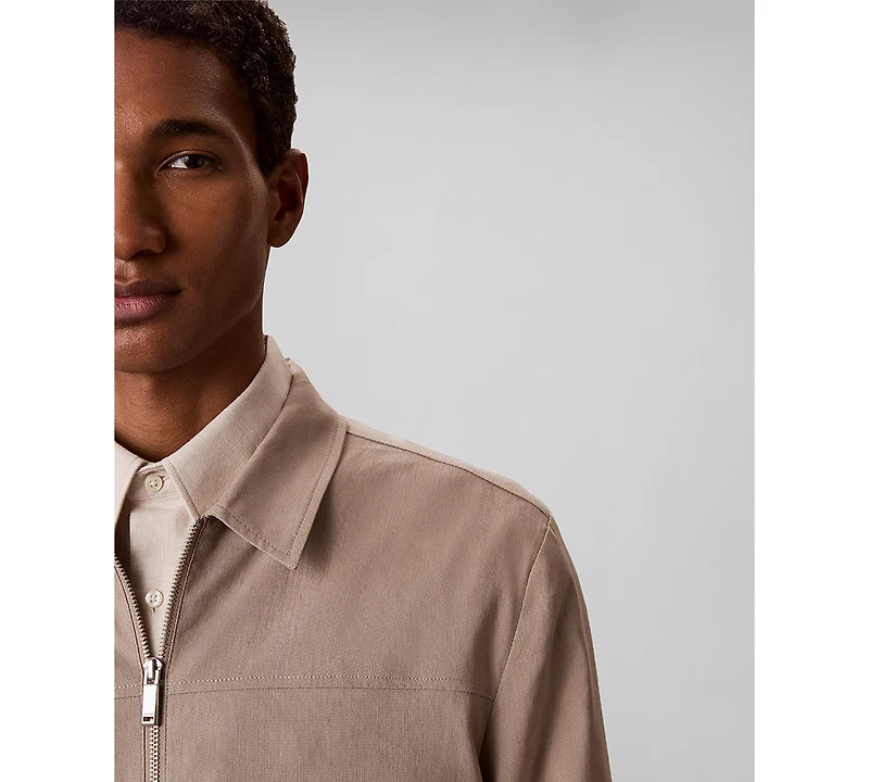 Calvin Klein Men's Linen Lyocell Blend Shirt Jacket
