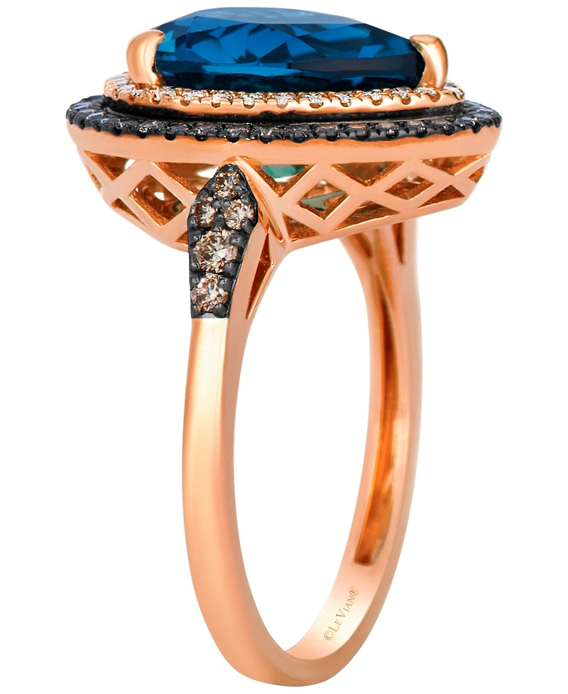 Le Vian London Blue Topaz (4-1/2 ct. t.w.), Diamond (0.45 t.w.) Ring 14k Strawberry Gold (Also Available Honey & Vanilla Gold)